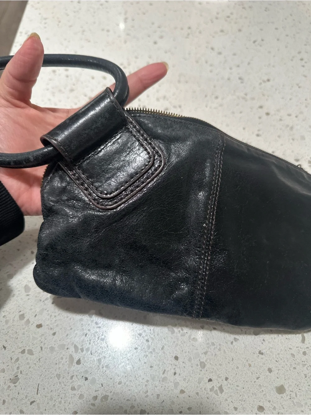 HOBO Black 100% Leather Wristlet Pouch Wallet